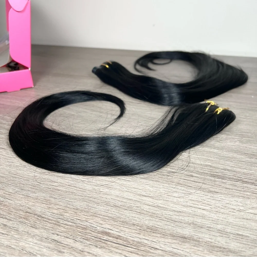 Goo Goo Black Remy Human Hair Seamless 18 Inch Clip In Hair Extensions